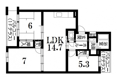 ソレア松ヶ崎 間取り図