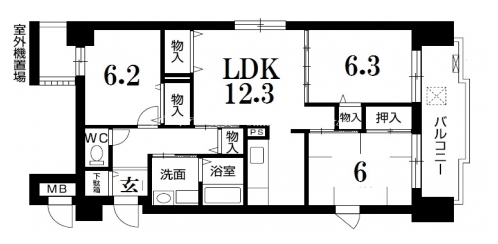 ベルク北野 間取り図