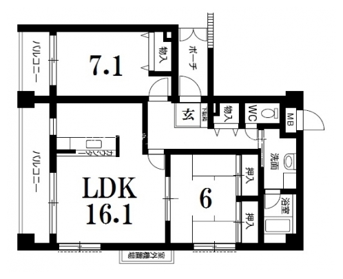 ビラ妙松館 間取り図