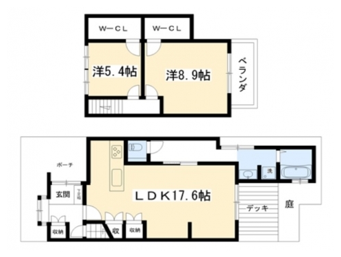 小山元町京町家（ヒガシ） 間取り図