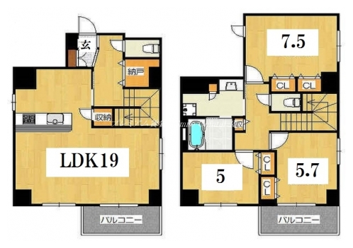 エリタージュ新町 間取り図