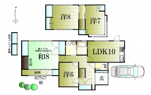 岩倉南四ノ坪町貸家 間取り図