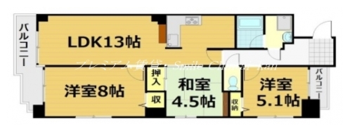 メロディーハイム三条堺町 間取り図