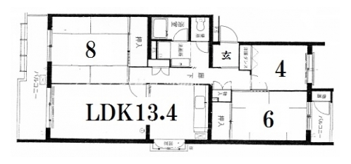 東大路高野第三住宅 間取り図