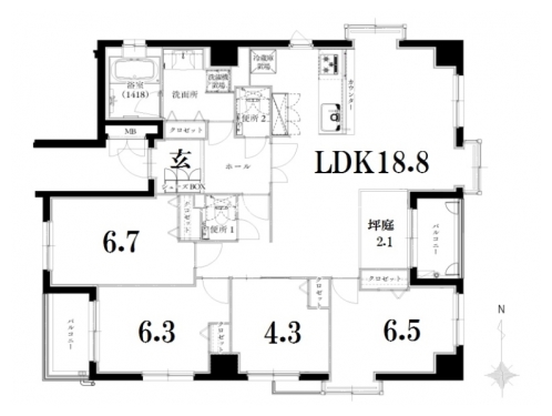 プリオーレ京都三条高倉 間取り図