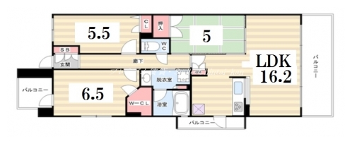 エスリード四条大宮 間取り図