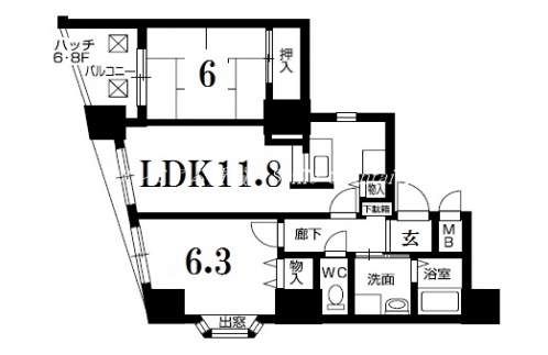 ロザージュ堀川 間取り図
