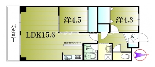 ライオンズＭ京都西陣 間取り図