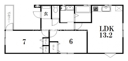 京都グランデⅡ番館 間取り図