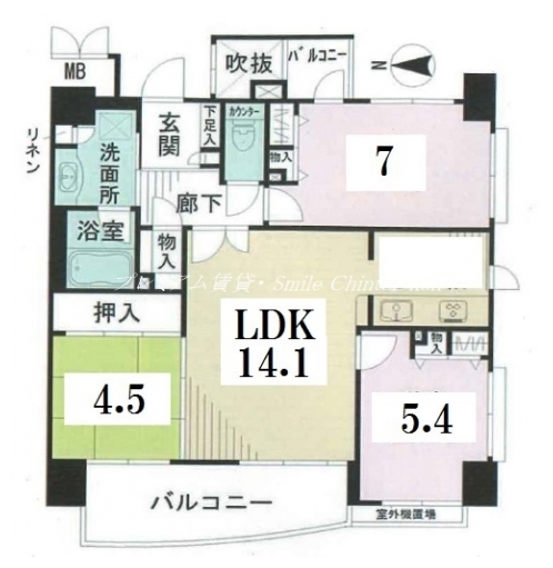 藤和シティホームズ室町御池 間取り図