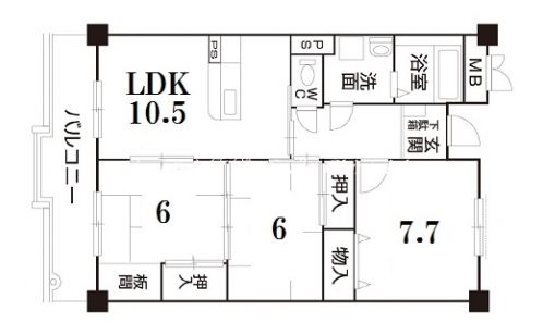 シティーコーポ二条駅 間取り図