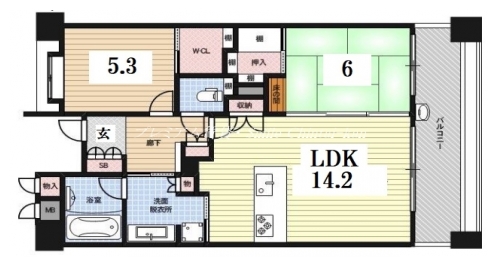 グランブルー御池高倉 間取り図