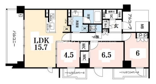 シエリア京都二条 間取り図