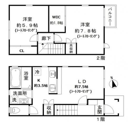 仮称　東山三条北戸建 間取り図