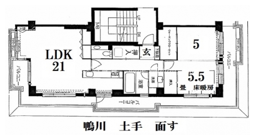 鴨川グランドコーポ 間取り図