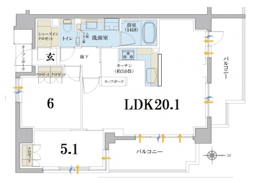 ブリリア御所西 間取り図