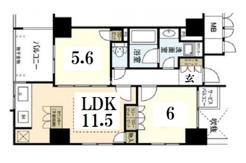 御所西夷川町アーバンライフ 間取り図