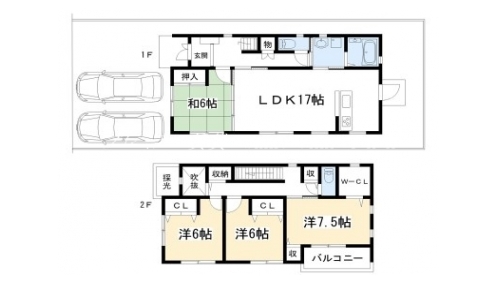 下鴨西高木町貸家 間取り図