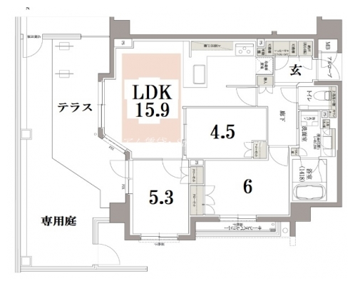 パラドール御所西グランデ 間取り図