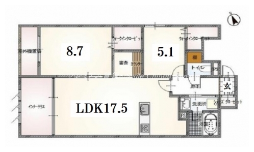 グランディールA＆N出町柳 間取り図