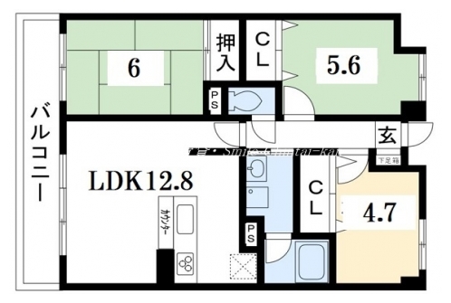 サントハイム北白川 間取り図