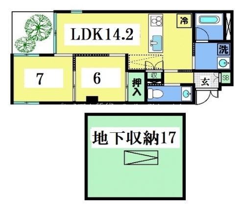 ヴィラスタジオーネ御所南 間取り図