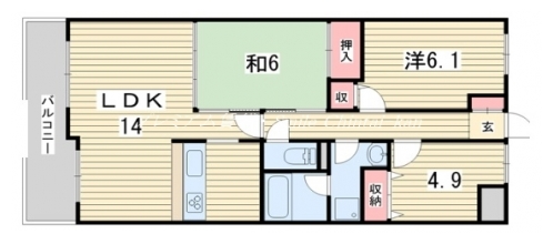 コスモ聖護院 間取り図