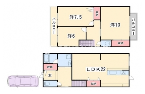 小山下花ノ木町住宅 間取り図