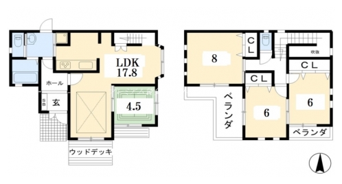 上賀茂豊田町貸家 間取り図