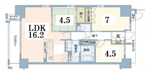ブランシエラ二条城 間取り図