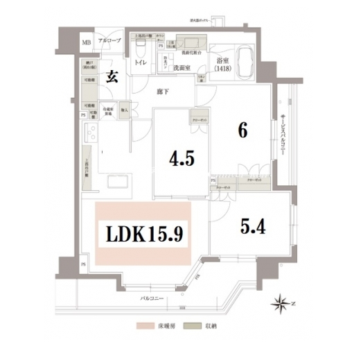 パラドール御所西グランデ 間取り図