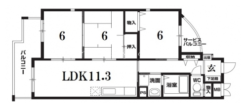 バルコニーではなく専用庭