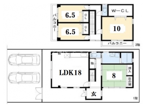 下鴨梁田町リースホーム 間取り図
