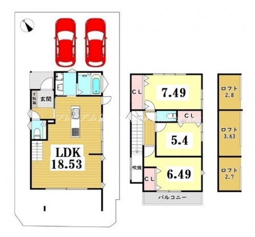 上賀茂東後藤町戸建賃貸 間取り図