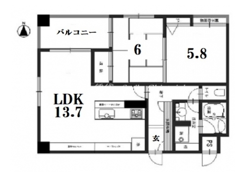 御所南グリーンマンション東洞院 間取り図