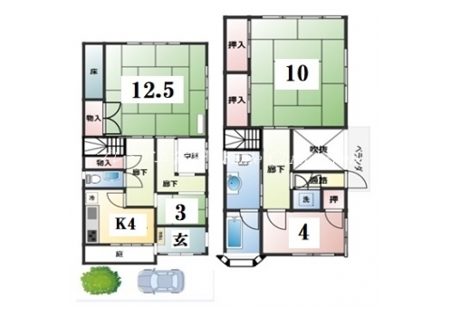 吉田河原町戸建賃貸 間取り図