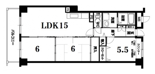 パレスコート二条 間取り図