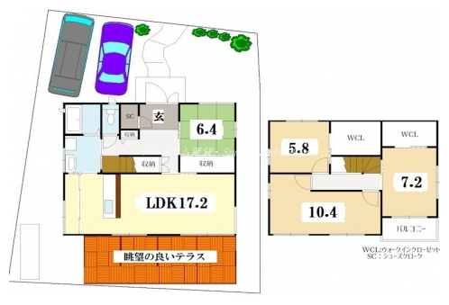 岩倉幡枝戸建賃貸 間取り図