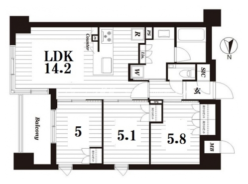 イーグルコート京都二条 間取り図