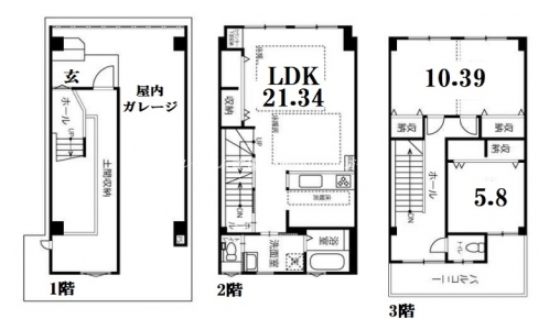 御所南貸家 間取り図