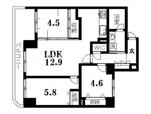 クラウンハイム京都西陣 間取り図