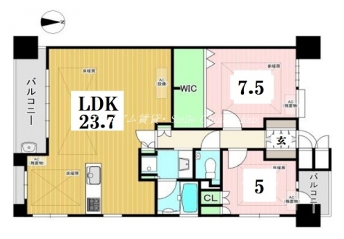 グランブルー御池高倉 間取り図