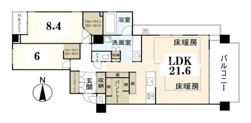 グランドヒルズ岡崎神宮道 間取り図