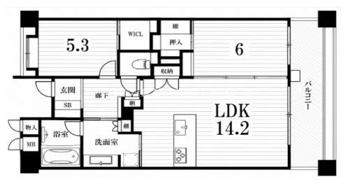 グランブルー御池高倉 間取り図