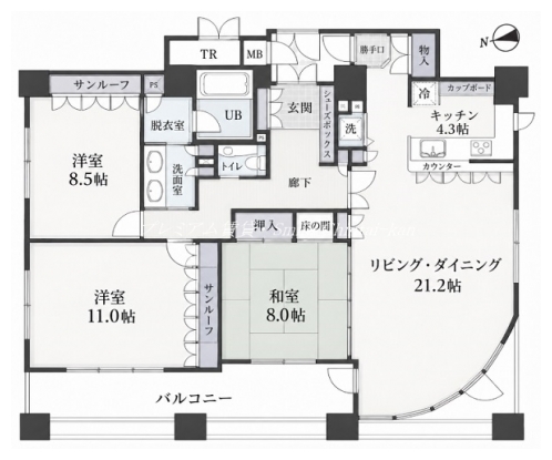 リーガル京都四条河原町Ⅱ 間取り図
