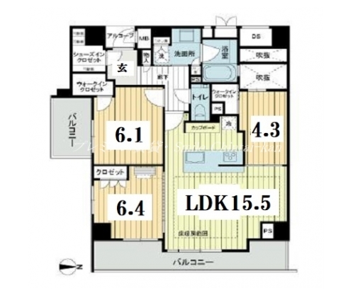 パラドール御所西グランデ 間取り図